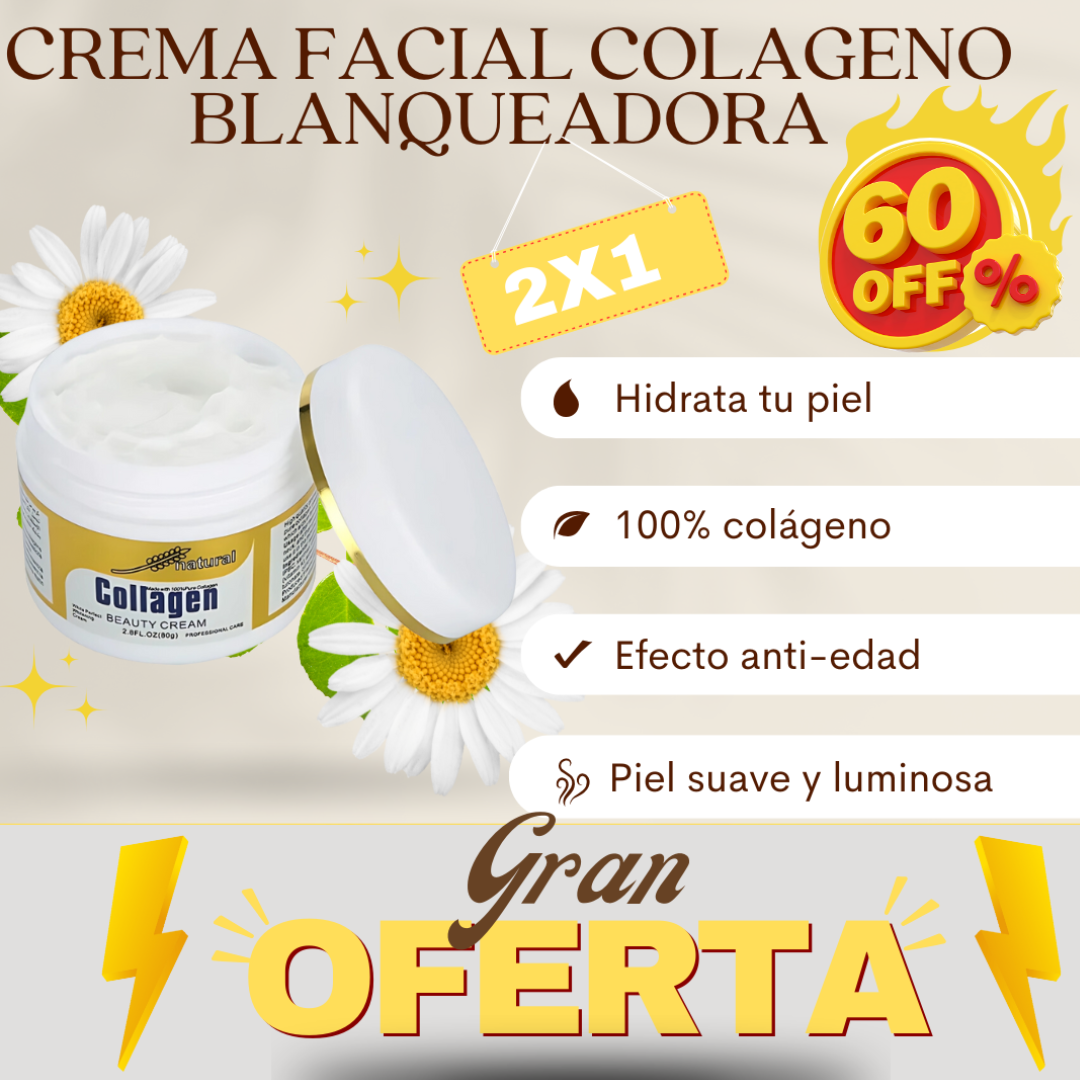 Crema Facial Colágeno Blanqueadora 2x1✨