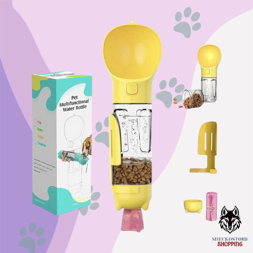 Botella para mascotas Multifunción 4 en 1🐾🤩